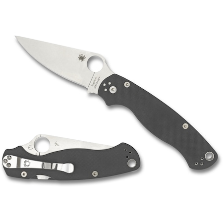 Spyderco 2024 Spyderco Para Military 2 G-10 Gray Maxamet Plain SPY-C81GPDGY2